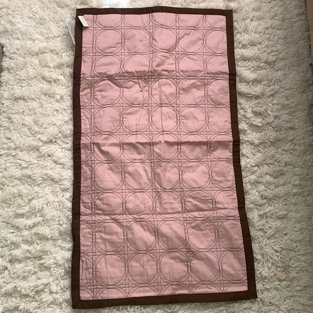 Pink Brown Quilted Large Pillow Sham